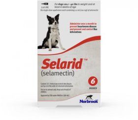 Selarid Topical Solution for Dogs, 20.1-40 lbs, (Red Box), 6 Doses (6-mos. supply)