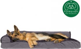 FurHaven Plush Deluxe Chaise Cat & Dog Bed w/Removable Cover