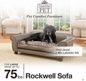 Enchanted Home Pet Rockwell Sofa Dog Bed w/Revmovable Cover, Large, Pewter
