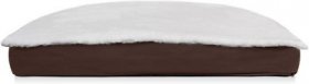 FurHaven Deluxe Convertible NAP Pillow Dog Bed w/Removable Cover, Espresso, Small