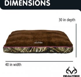Realtree Gusseted Memory Foam Pillow Cat & Dog Bed w/Removable Cover