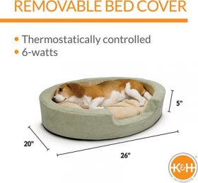 K&H Pet Products Thermo-Snuggly Sleeper Bolster Cat & Dog Bed, Sage, Medium