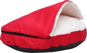 HappyCare Textiles Durable Oxford to Sherpa Pet Cave Covered Cat & Dog Bed w/Removable Cover