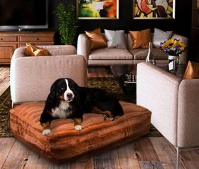 Bessie + Barnie Classy Plain Luxury Extra Plush Faux Fur Rectangle Dog & Cat Bed
