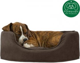 FurHaven Snuggle Terry & Suede Cat & Dog Bed w/Removable Cover