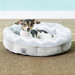 Precision Pet Products SnooZZy Round Shearling Bolster Dog Be, 21-in