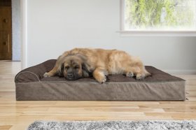 FurHaven Quilted Goliath Chaise Bolster Dog Bed w/Removable Cover
