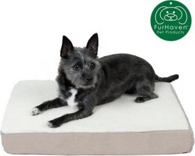 FurHaven Faux Sheepskin & Suede Deluxe Orthopedic Cat & Dog Bed w/Removable Cover