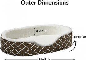 MidWest QuietTime Defender Orthopedic Bolster Cat & Dog Bed w/Removable Cover, Brown