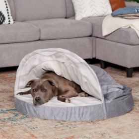 FurHaven Wave Fur & Velvet Orthopedic Snuggery Dog & Cat Bed