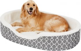 MidWest QuietTime Defender Orthopedic Bolster Cat & Dog Bed w/Removable Cover, Gray