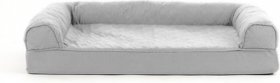 FurHaven Quilted Memory Top Bolster Cat & Dog Bed w/Removable Cover