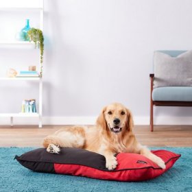 Dogzilla Pillow Dog Bed w/Removable Cover, Red/Black