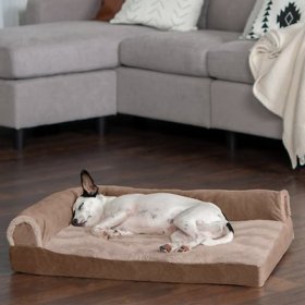 FurHaven Wave Fur & Velvet Memory Foam Deluxe Chaise Dog & Cat Bed