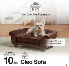 Enchanted Home Pet Cleo Sofa Cat & Dog Bed w/Removable Cover, Small