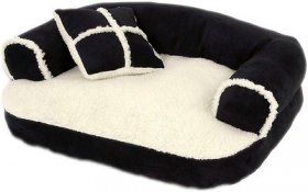Aspen Pet Bolster Cat & Dog Bed, Color Varies