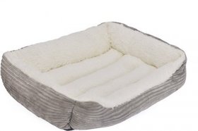 HappyCare Textiles Reversible Rectangle Sherpa Cat & Dog Bed