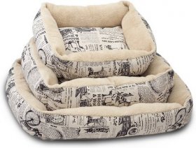 Paws & Pals 1800's Newspaper Bolster Cat & Dog Bed