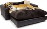 Moots Premium Leatherette Sofa Cat & Dog Bed w/Removable Cover