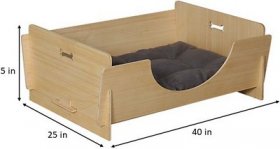 Staart Modern Wooden Elevated Dog Bed
