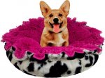 Bessie + Barnie Ultra Plush Luxury Shag Deluxe Lily Pod Reversible Pillow Cat & Dog Bed