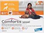Comfortis Chewable Tablet for Dogs, 10.1-20 lbs, & Cats, 6.1-12 lbs, (Orange Box), 6 Chewable Tablets (6-mos. supply)
