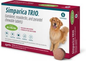 Simparica Trio Chewable Tablet for Dogs, 44.1-88 lbs, (Green Box)