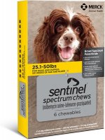 Sentinel Spectrum Chew for Dogs, 25.1-50 lbs, (Yellow Box)