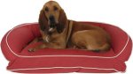 Carolina Pet Classic Canvas Memory Foam Bolster Dog Bed w/Removable Cover, Re, Large/X-Large