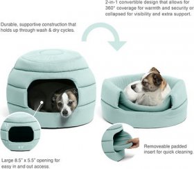 Best Friends by Sheri 2-in-1 Honeycomb Hut Covered/Bolster Cat & Dog Bed