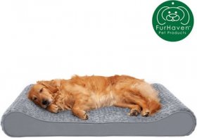 FurHaven Ultra Plush Luxe Lounger Cooling Gel Dog Bed w/Removable Cover