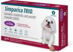 Simparica Trio Chewable Tablet for Dogs, 5.6-11.0 lbs, (Purple Box)