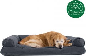FurHaven Quilted Bolster Cat & Dog Bed w/Removable Cover
