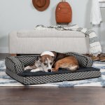 FurHaven Comfy Couch Cooling Gel Cat & Dog Bed w/Removable Cover