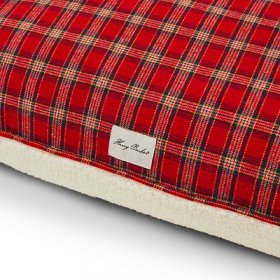 Harry Barker Plaid Sherpa Rectangle Pillow Dog Bed w/Removable Cover