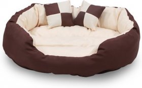 HappyCare Textiles Durable Oval Bolster Cat & Dog Bed