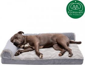 FurHaven Wave Fur & Velvet Orthopedic Deluxe Chaise Dog & Cat Bed
