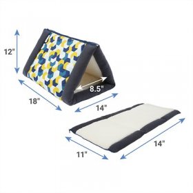 Frisco Triangle Mat Cave Cat Covered Bed, Yellow Geometric