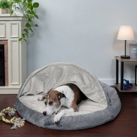 FurHaven Microvelvet Snuggery Gel Top Covered Cat & Dog Bed w/Removable Cover