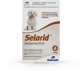 Selarid Topical Solution for Dogs, 10.1-20 lbs, (Brown Box), 6 Doses (6-mos. supply)