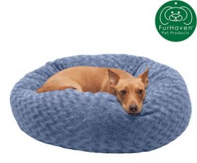 FurHaven Curly Fur Bolster Dog Bed w/Removable Cover