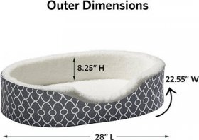 MidWest QuietTime Defender Orthopedic Bolster Cat & Dog Bed w/Removable Cover, Gray