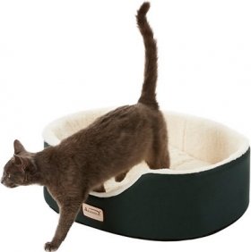Armarkat Oval Bolster Cat & Dog Bed, Laurel Green/Ivory