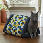 Frisco Triangle Mat Cave Cat Covered Bed, Yellow Geometric