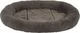 Bundle: Frisco Self Warming Bolster Round Bed, Gray + Van Ness Cat Litter Pan, Blue, Large
