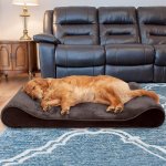 FurHaven Minky Plush Luxe Lounger Cooling Gel Dog Bed w/Removable Cover