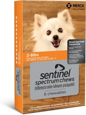 Sentinel Spectrum Chew for Dogs, 2-8 lbs, (Orange Box)