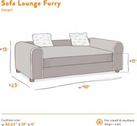 Moots Furry Sofa Cat & Dog Bed w/Removable Cover