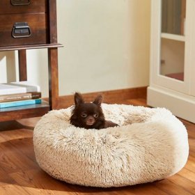 Bundle: Frisco Eyelash Bolster Bed, S&, Small + Cat & Dog Bolster Bed, Smoky Gray, X-Large