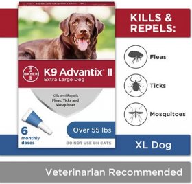 K9 Advantix II Flea & Tick Spot Treatment for Dogs, over 55 lbs